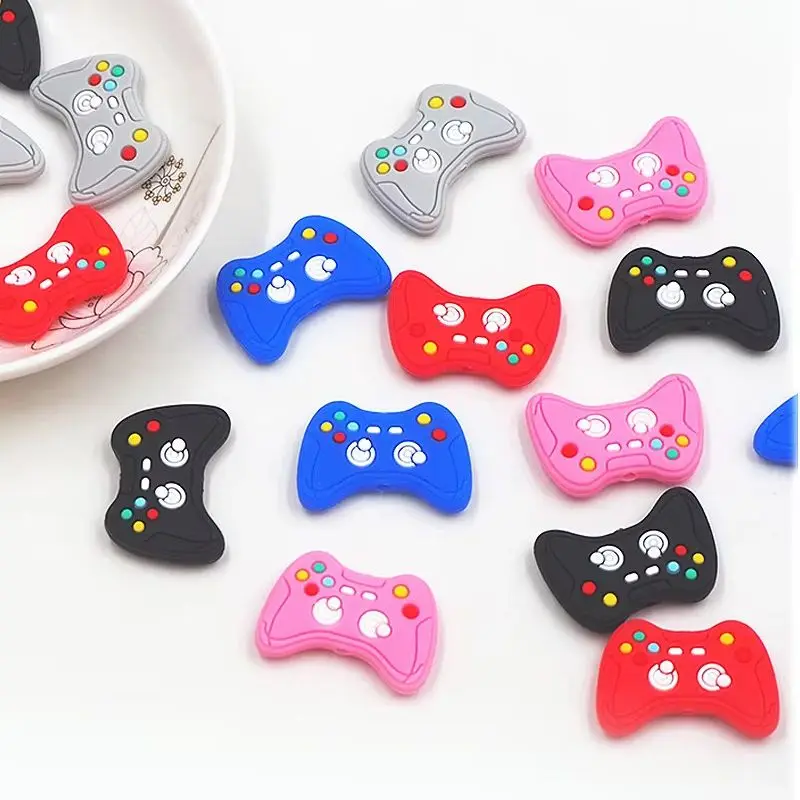 Chenkai 50PCS Game Controller Beads Silicone Charms Focal Beads For Beadable Pen Character Beads For DIY Pacifier Dummy Chain