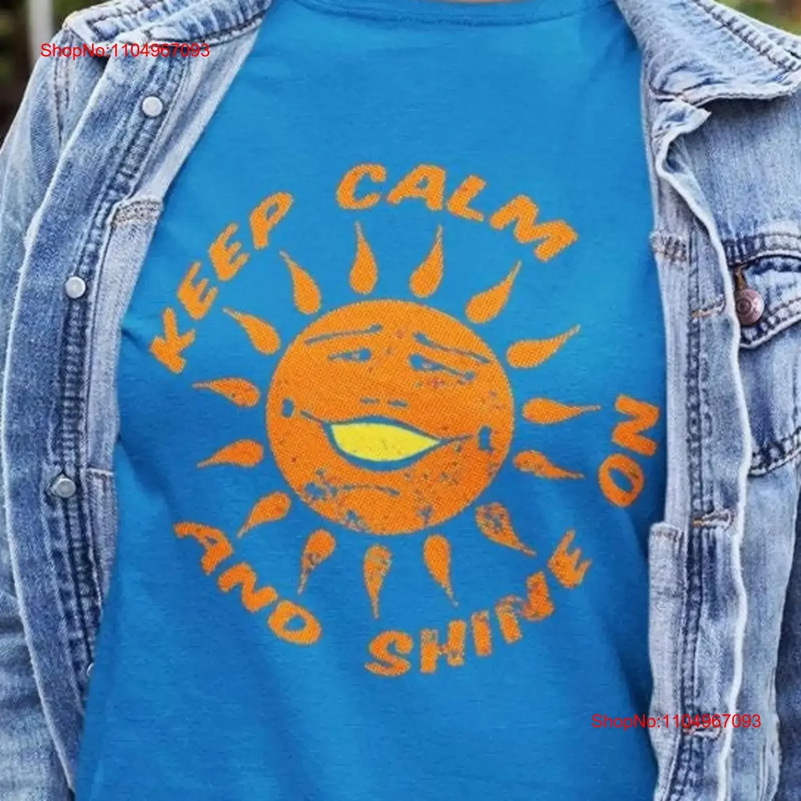 

Футболка премиум-класса Keep Calm And Shine On, мотивационная мужская футболка Pulp Art, женская летняя пляжная одежда, топ, винтажная мытая домашняя уличная одежда