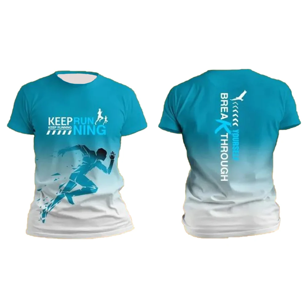 صيف جديد الرجال مريحة بسيطة عادية جولة الرقبة قصيرة الأكمام تي شيرت تنفس التجفيف السريع الرياضة اللياقة البدنية القمم #1