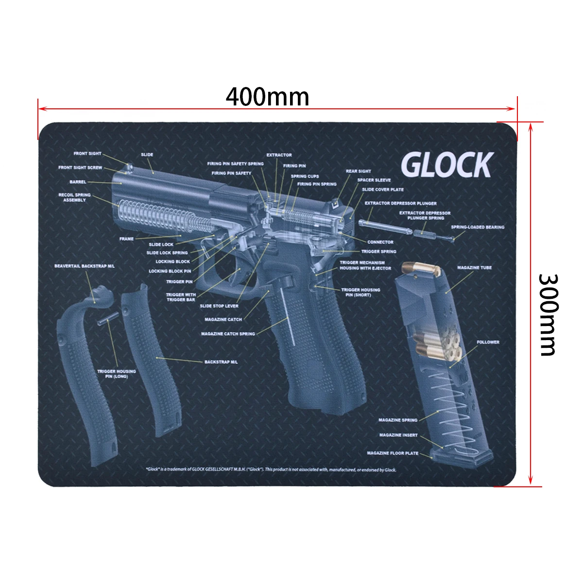 AR15 AK47 Pistolenreinigungs-Gummimatte Mauspad für Pistole GEN5 Glock 17 19 1911 Beretta 92 P320 CZ 75 CZ SHADOW 2 HK USP Zubehör