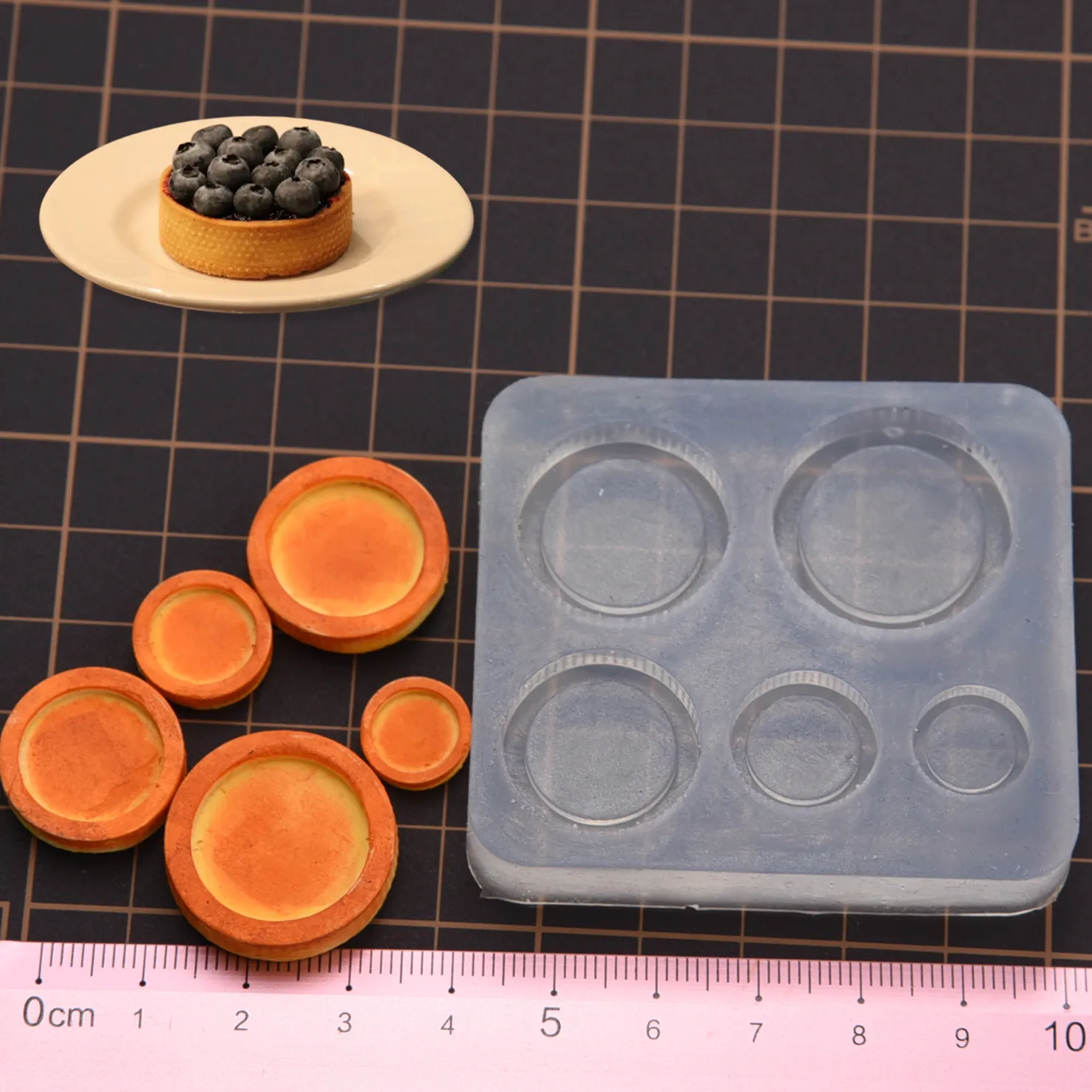 

Pottery Clay 1:12 egg tart Base silicone Molds Doll House Fruit Egg tart DIY molds