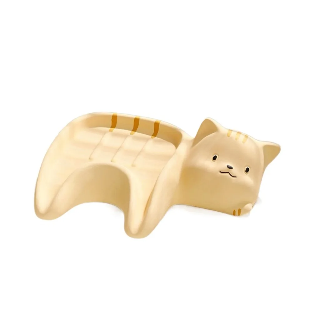 

Desktop Ornament Cat Shape Soap Box Ceramic Creative Storage Rack Exquisite Multi-purpose Soap Holder Home