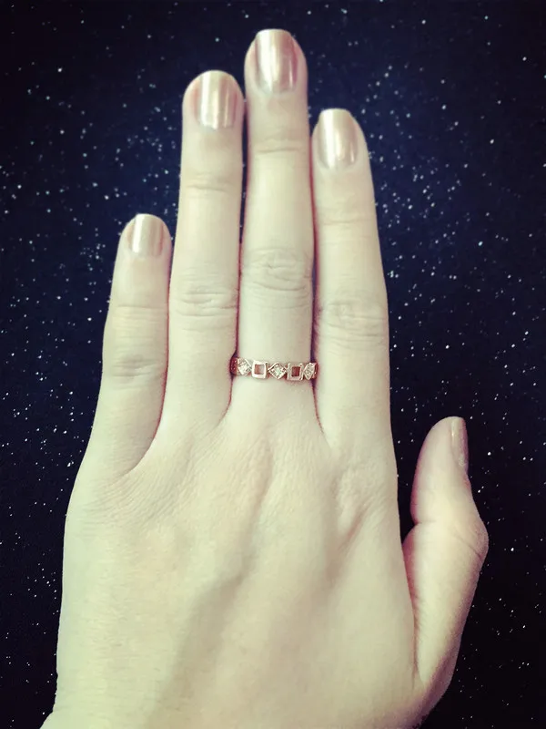 Top Quality Concise Crystal  Ring Rose Gold Color Austrian Crystals Full Sizes HotSale R197