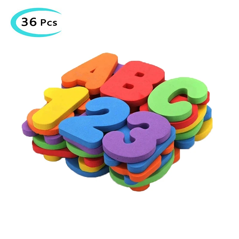 36Pcs Foam Letters Bathtub Bathroom Education Learning Toys Alphanumeric Total Bubble Stickers Children's Puzzle DIY Toy Set New