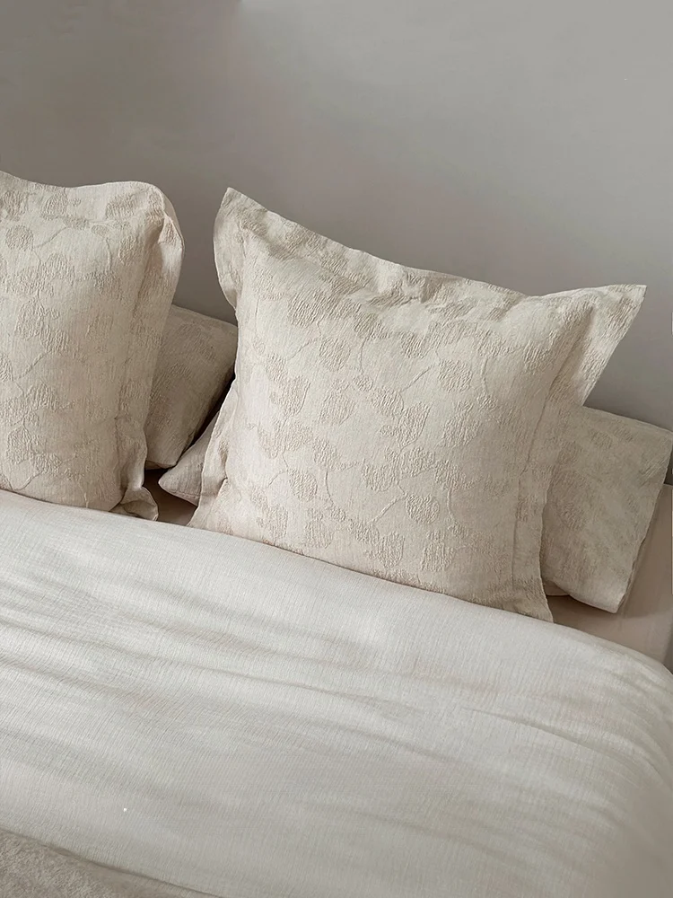 

Большая декоративная подушка из хлопка и льна с вышивкой, современная, для дома, пара подушек для спальни