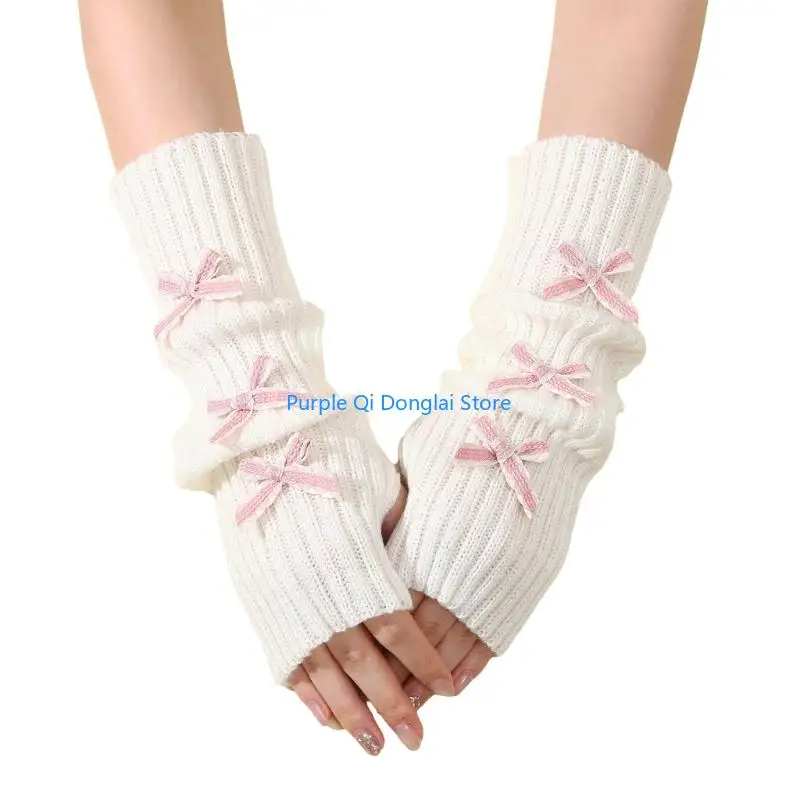 L21E Cozy Textured Arm Sleeves Elastic Winter Wear Decorative Trim
