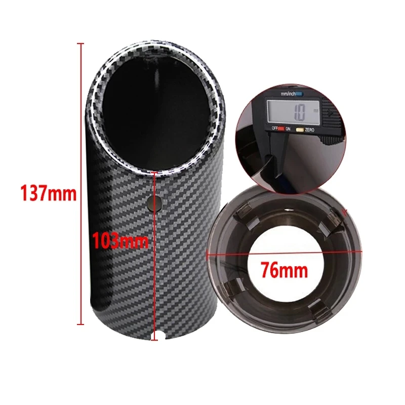 75 مللي متر الكربون سيارة الخلفي العادم أنابيب طرفية الخمار الحلق 3 ألوان لسيارات BMW 3-serier F30 F31 F32 5-serier F10 F11 F18 520i 523i 525