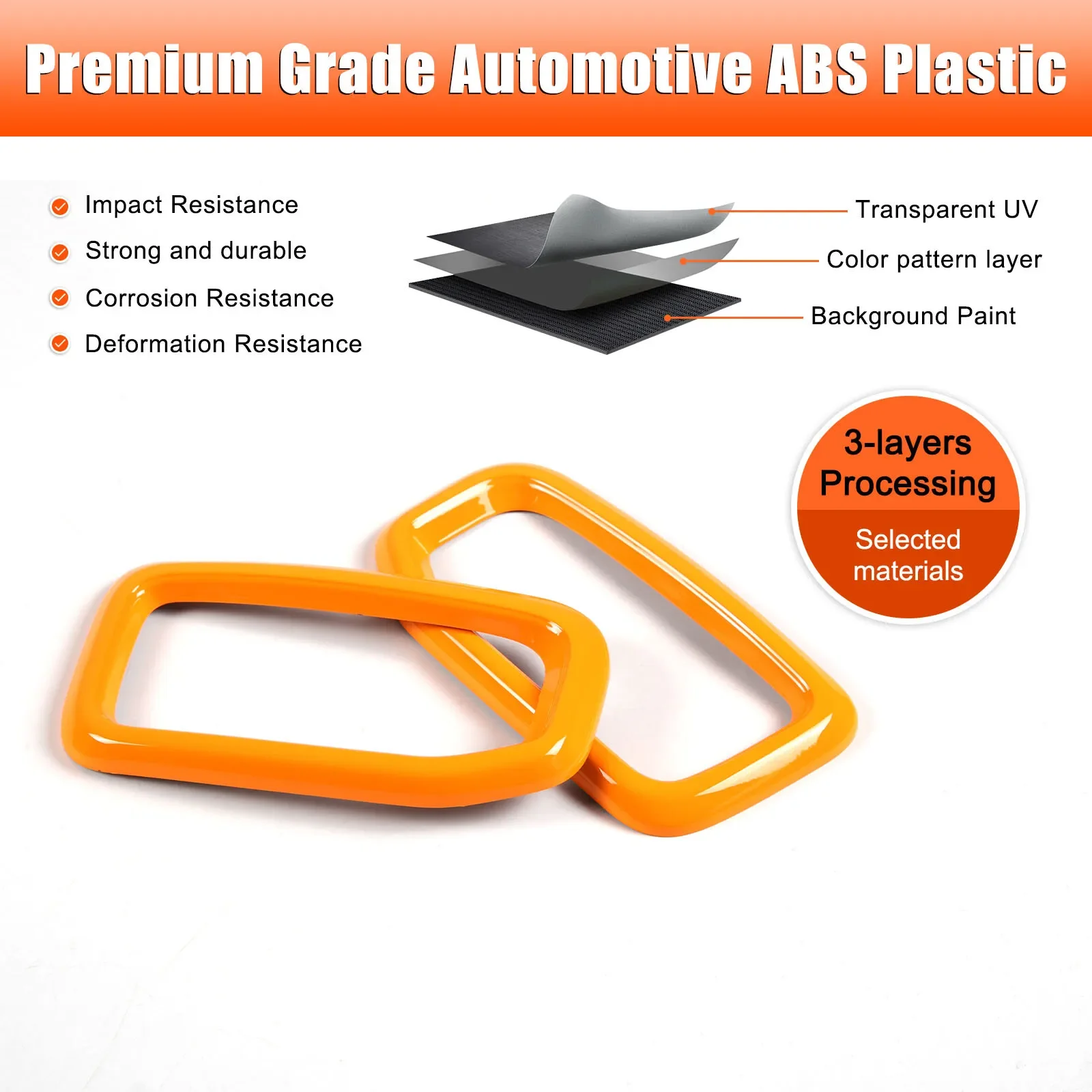 

2PCS ABS Orange Car Dashboard Air Outlet Cover For Ford Ranger T9 Everest 2023 2024 2025 2026 AC Vent Frame Trim Accessories