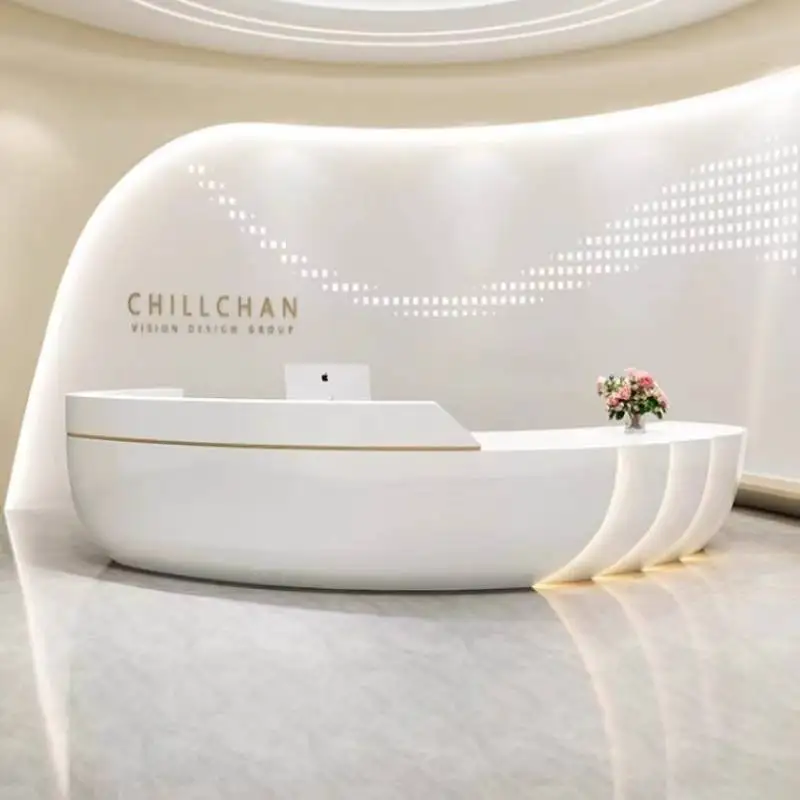 

Creative Paint Reception Desk Company Beauty Salon Dentist Corner Reception Desks Computer Bureau Empfangstheke Unique Furniture