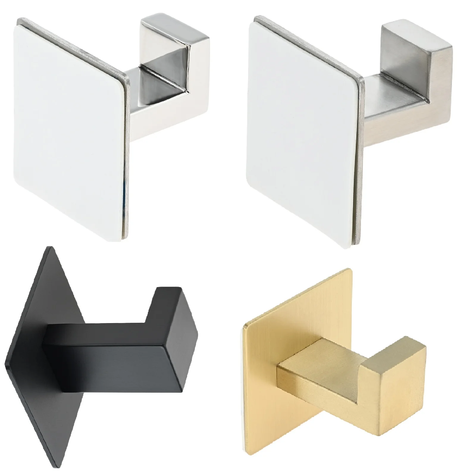 

2Pcs Colorful Towel Hooks Robe Hook Self Adhesive No Drilling Widely used in Bathroom Bedroom Kitchen Office Dormitory Hotel