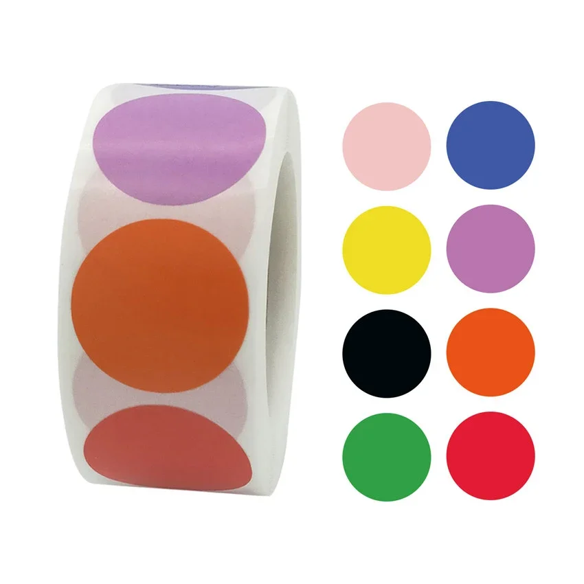 1 Inch Round/Heart Chroma Labels Stickers Color Code Dot Labels Red ,Yellow,Blue,Pink,gift package Sealing Stationery Stickers