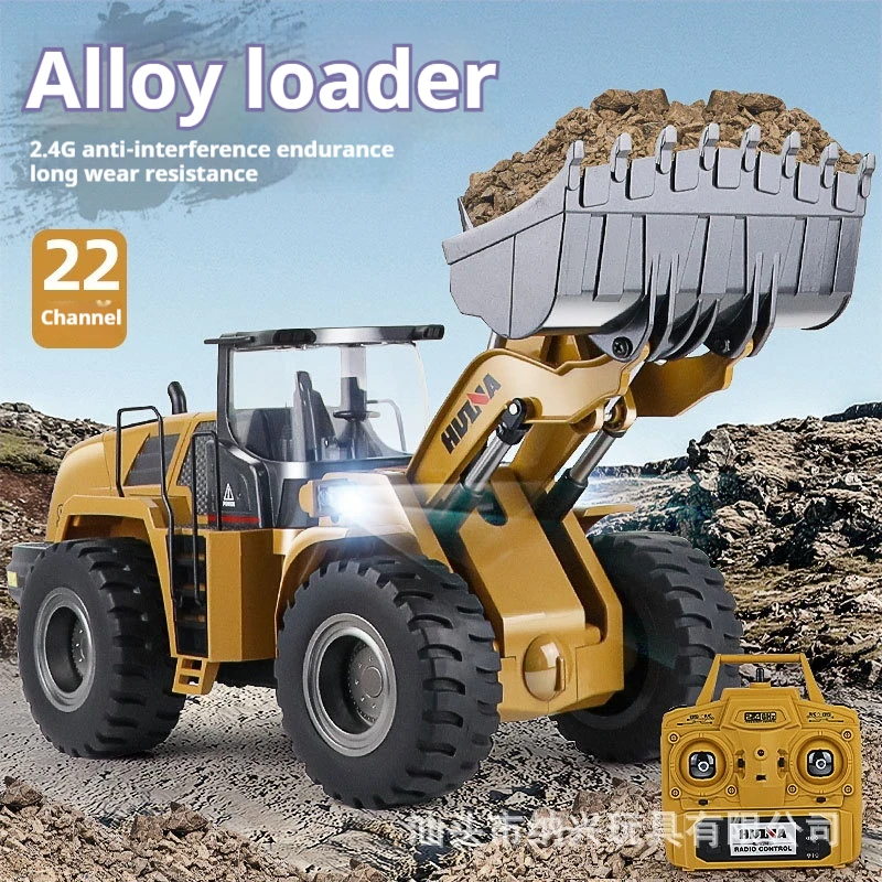 Huina Rc Toys 1/14 Scale 583 Large Remote Control Loading Car Electric Alloy Engineering Car Model Toy Screw Screw Dozer Kid Toy