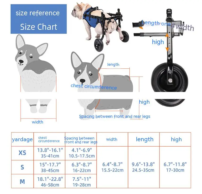 Imagem -06 - Cadeira de Rodas com Suporte de Pernas para Cães e Gatos Auxílio à Reabilitação para Pacientes Ajustável Walk Booster Pacientes com Cornas Feridos e Fracos