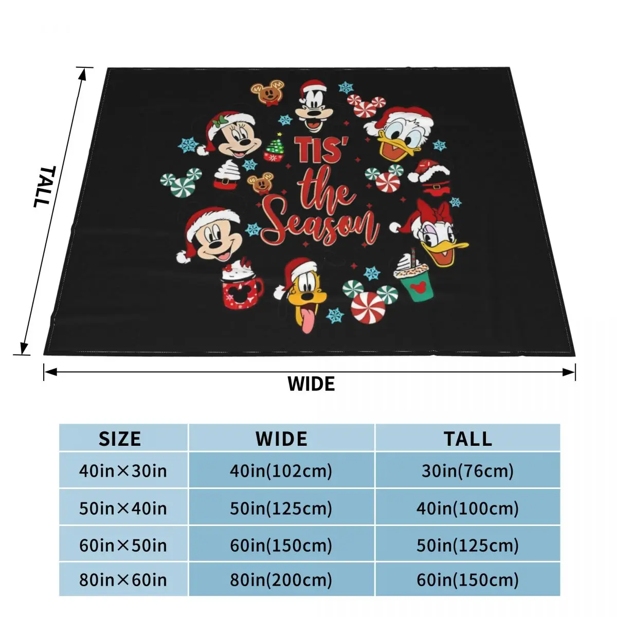 Kawaii Mickey Mouse Christmas Blankets Flannel Printed Portable Ultra-Soft Throw Blanket for Bedding Office Plush Thin Quilt