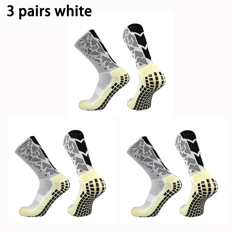 3 Pairs of Camouflage Arrow Pattern Silicone Anti Slip Sports Football Socks for Professional Competition Training Footballsocks