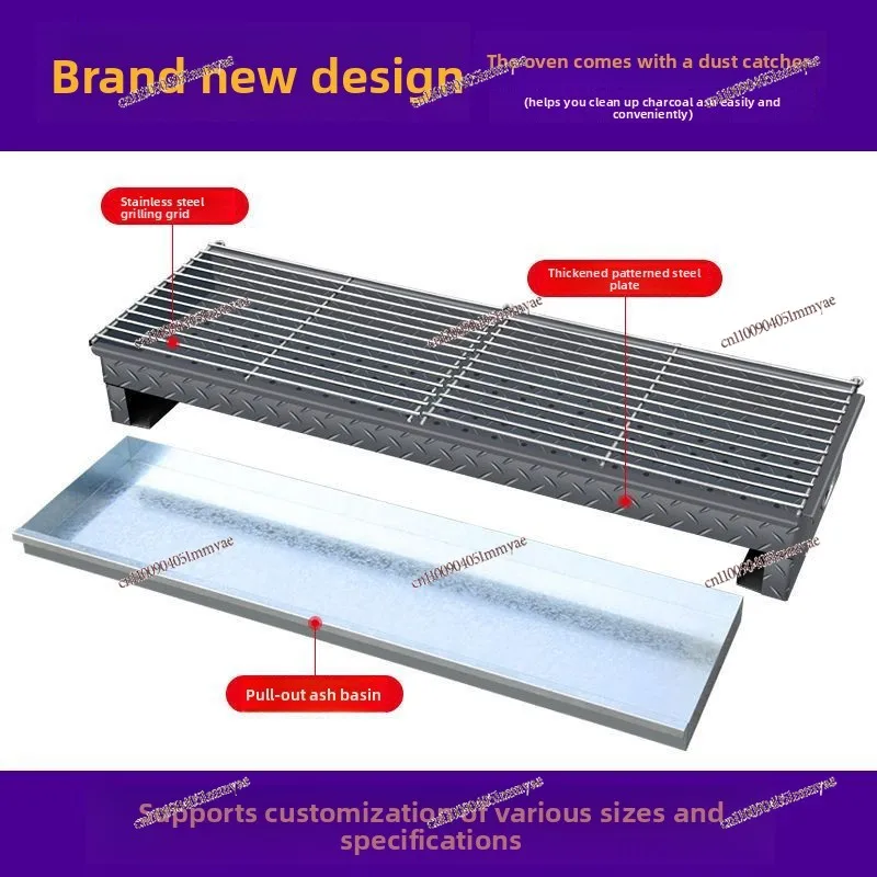 Grill komercyjny na węgiel drzewny, powiększony, poszerzony i pogrubiony grill zewnętrzny, szaszłyki z baraniny, grill węglowy, grill do piekarnika, do użytku domowego
