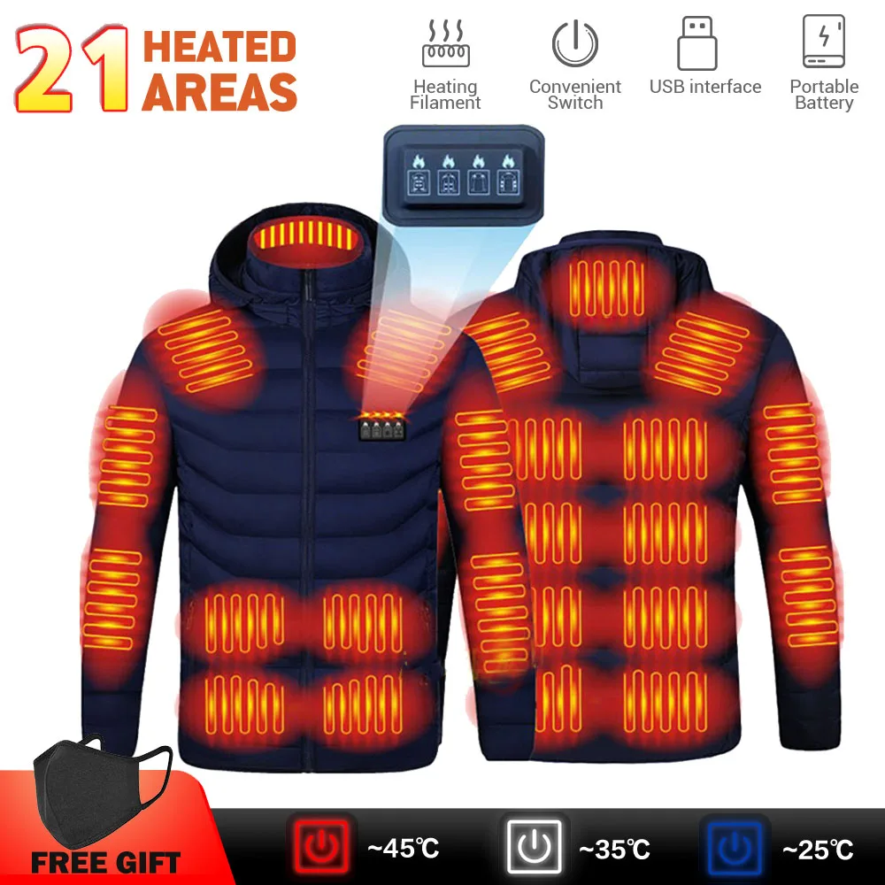 

Winter Heated Jacket Motorcycle Jacket Warm USB Heating Jacket Thermal Clothes Hunting Vest Heating Jacket For Sports Hiking 6XL