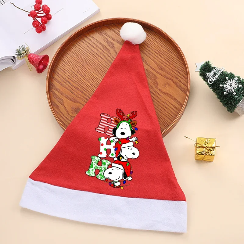 Snoopy Christmas Hat Cute Adult Child Santa Cap New Year Ambience Festival Party Decoration Xmas Supplies Cosplay Surprise Gifts