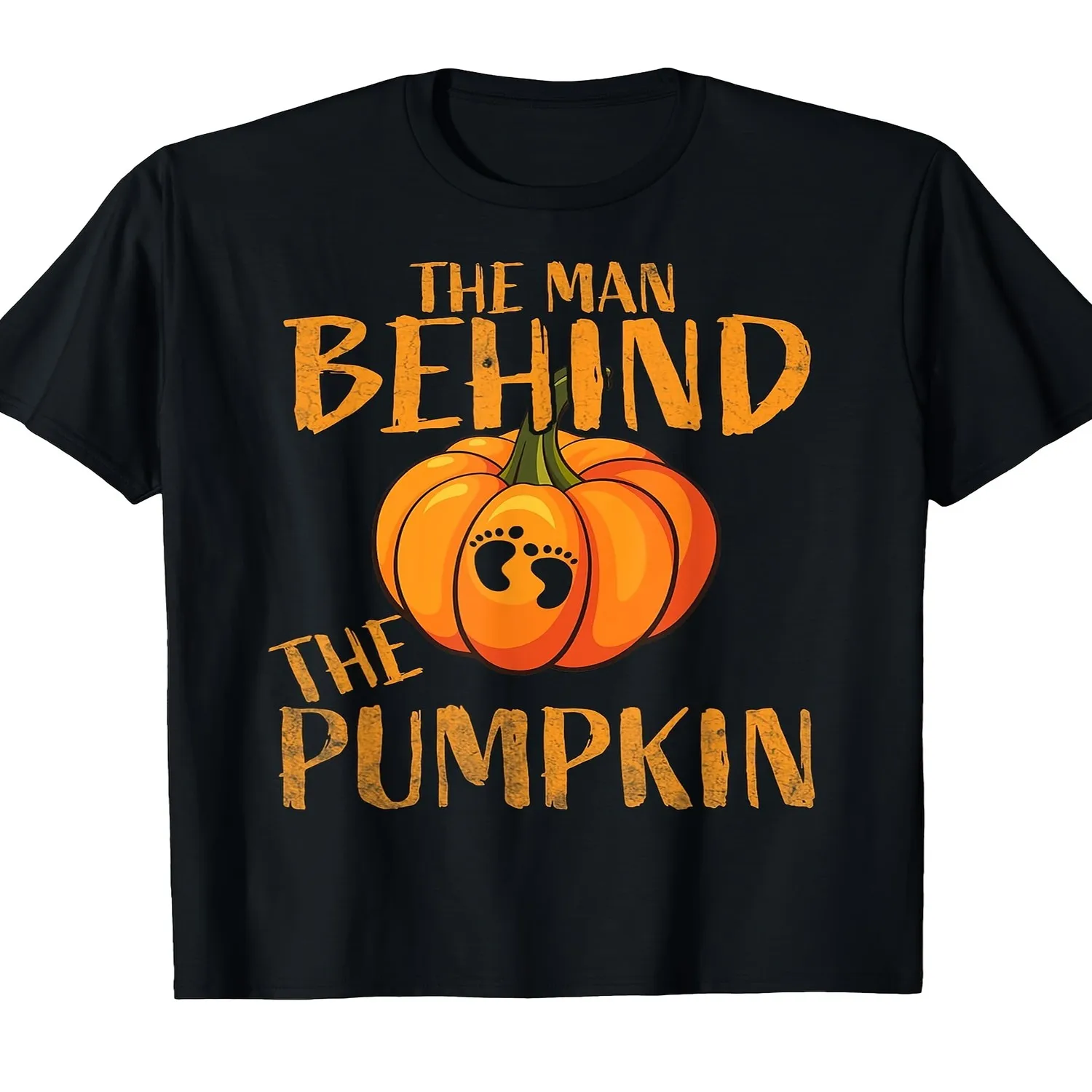 Men'S Humorous Halloween T-Shirt Featuring a Pumpkin Design - Includes an Orange Print, Comfortable Short Sleeves, And a Casual Round Neck Suitable for Both Genders, Perfect for Pregnancy Announ Retro Graphic Shirt, Holiday Tshirt