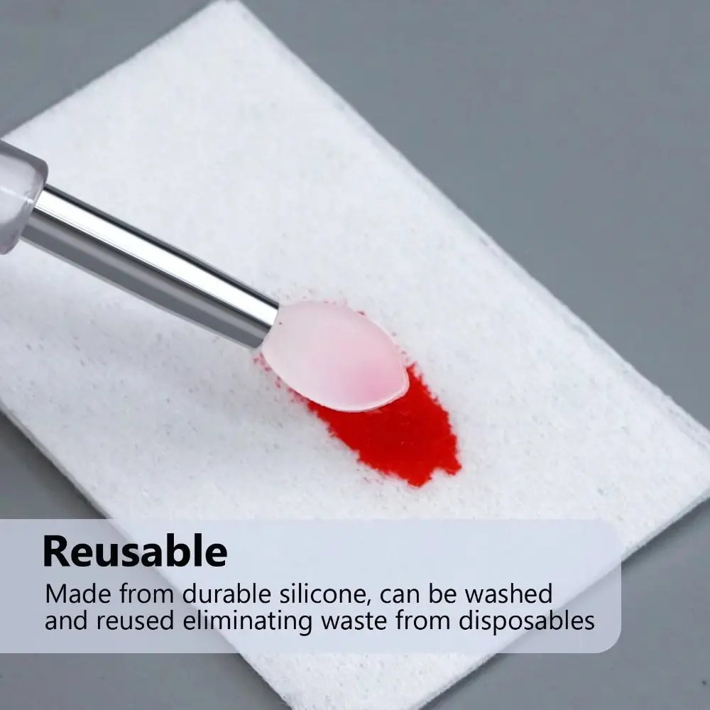 10 قطعة فرشاة فنية للأظافر من السيليكون الشفاف قابلة لإعادة الاستخدام من السيليكون الناعم أداة توزيع الأظافر المحمولة العالمية لامعة الأظافر #1