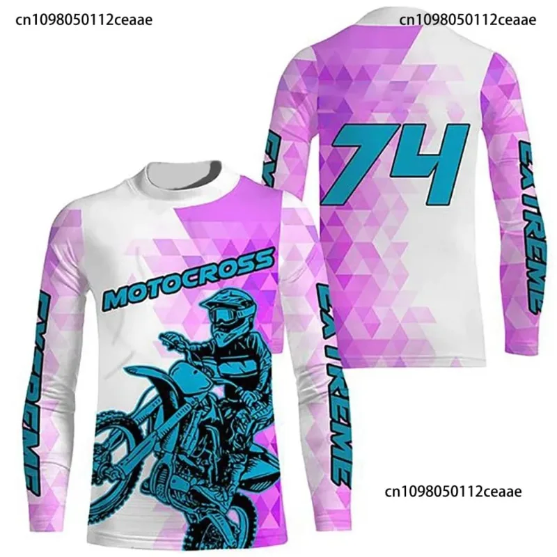 

2025 Men's and Women's Motorcycle Loose Adventure Riding Long Sleeved T-shirt Breathable Fast Drying Sports 3D Printed T-shirt