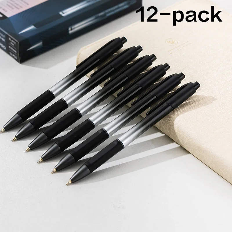 DELI Glatt Schreibende Kugelschreiber 0,7mm Schwarze und Blaue Tinte 12er-Pack Einziehbare Kugelschreiber für Büro Schule Zuhause – Detail 8