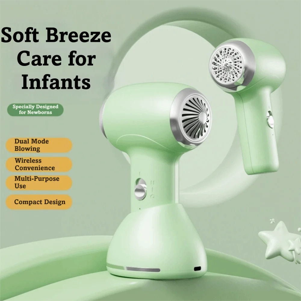 constant-temperature-baby-hair-dryer-low-noise-soft-wind-wireless-hair-dryer-rechargeable-quiet-design-handheld-hair-dryer