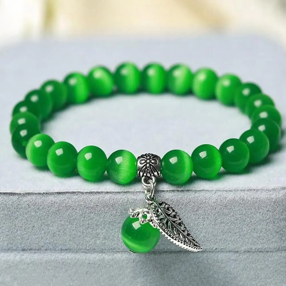 2025 النساء سوار العرقية نمط حبل مرن اليدوية تلميع تزيين سوار المعصم أوبال الخرز سوار مجوهرات اكسسوارات