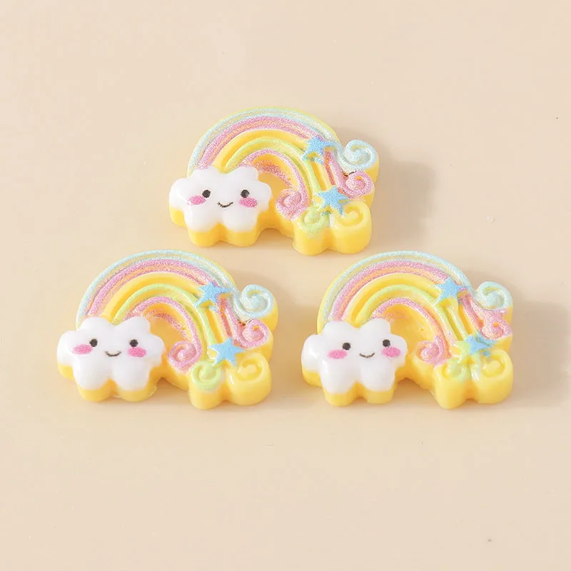 15Pcs Kawaii Regenbogen Charme Harz Flatback Cabochon Scrapbooking DIY Armband Ohrring Charms Hairbow Dekoration Zubehör – Detail 5