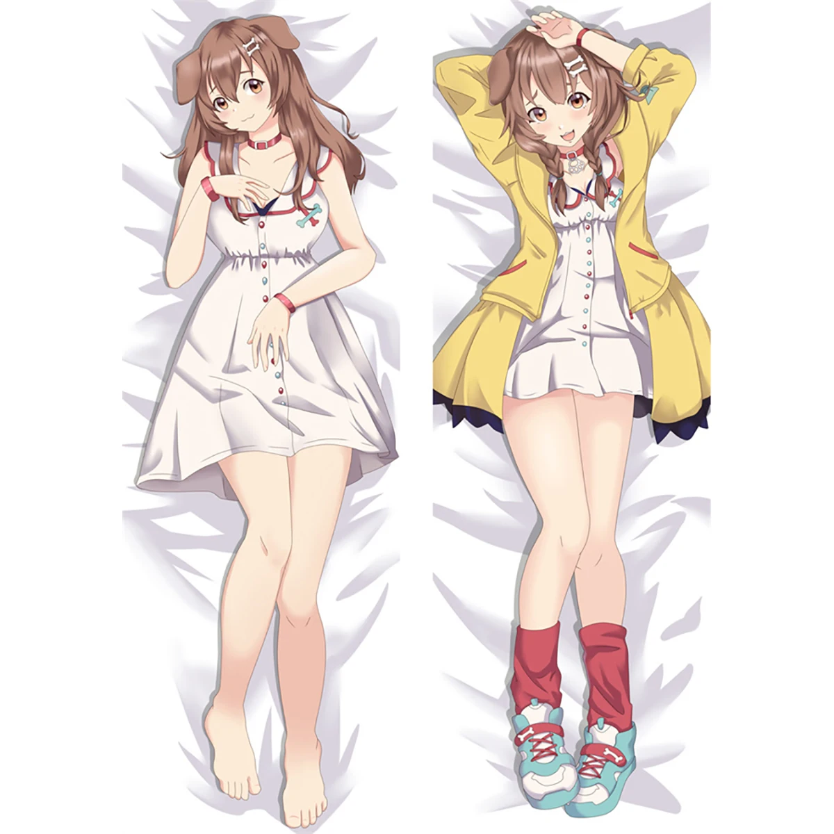 50x180cm Game Anime Vtuber Inugami Korone Cosplay Dakimakura PillowCase Hugging Body Prop Pillow Cover