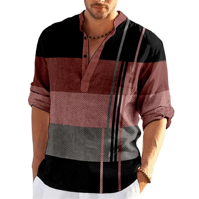 Camisa casual justa masculina, manga longa, moda empresarial, nova, primavera e outono