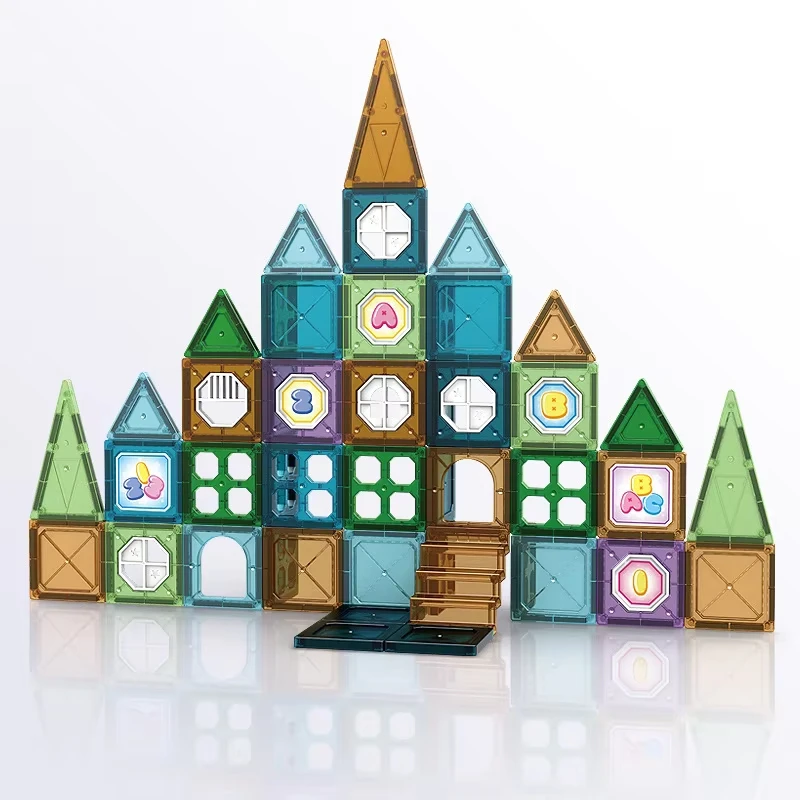 Colorful Window Magnetic Film Children's Intelligence Toys Variety Early Education Magnetic Bar Assembly Building Block Set