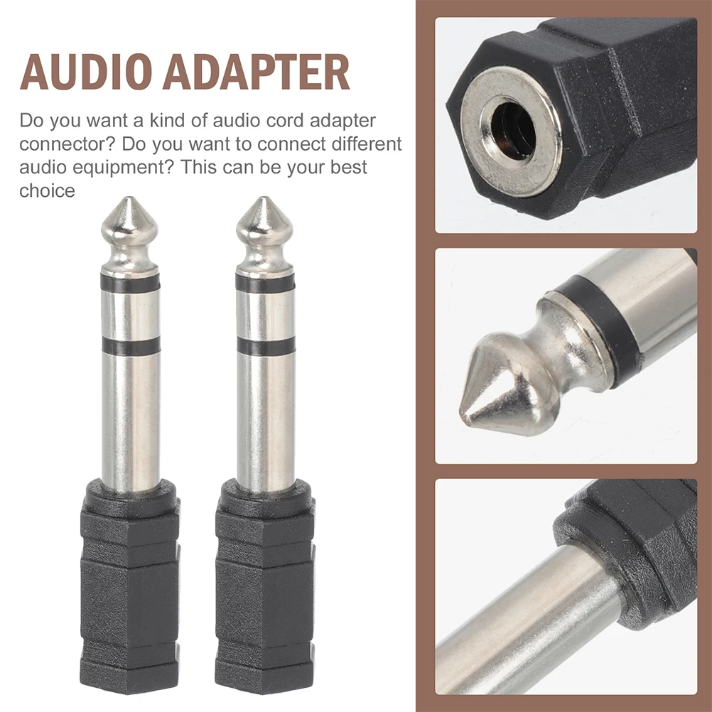 

2 Pcs Audio Adapter Male Equipment Conversion Interface Headphone Earphone Converter Connector