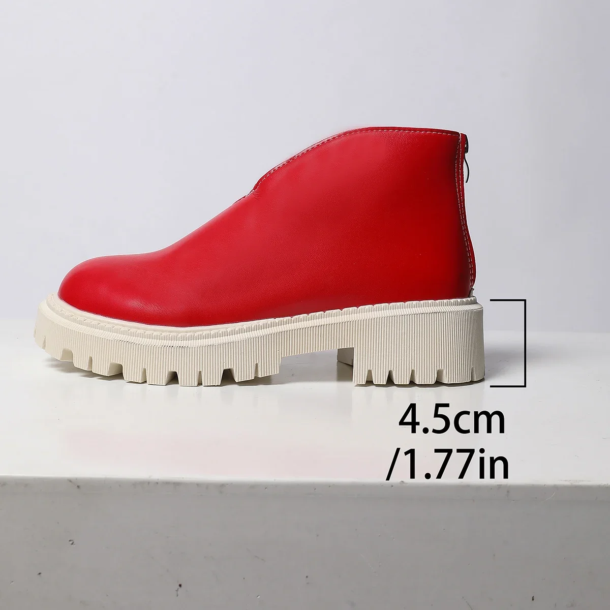 Winter-Damenstiefel mit mittelhohem Absatz, rutschfester Sohle und Reißverschluss hinten, modische High-Top-Schuhe, bequeme Outdoor-Sportschuhe. – Detail 39