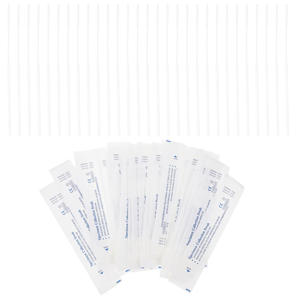 

120 Pcs Nasal Swab Specimen Collection Swabs One-time Sample Disposable Sticks Sampling Flocking