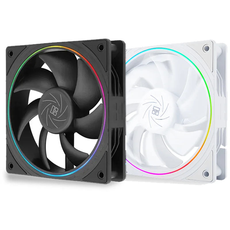Thermalright TL-S12 120mm ARGB Halo LED Case Fan - 4-Pin PWM Smart Control + 5V 3Pin RGB Lighting for CPU Radiator Cooling