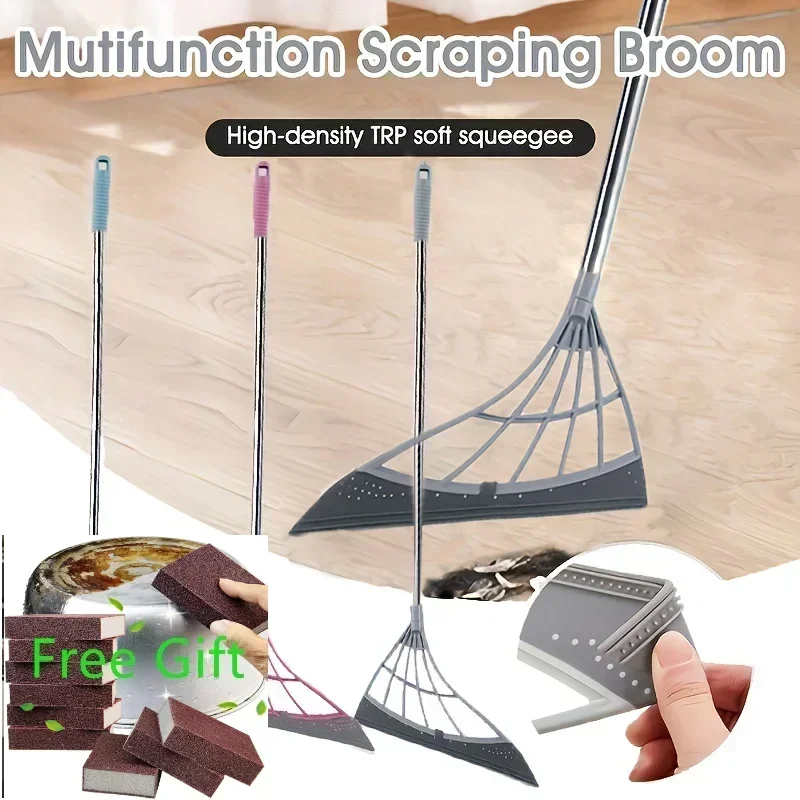 Environmentally friendly black technology magic silicone lazy broom cleaning floor wipers multifunctional durable cleaner