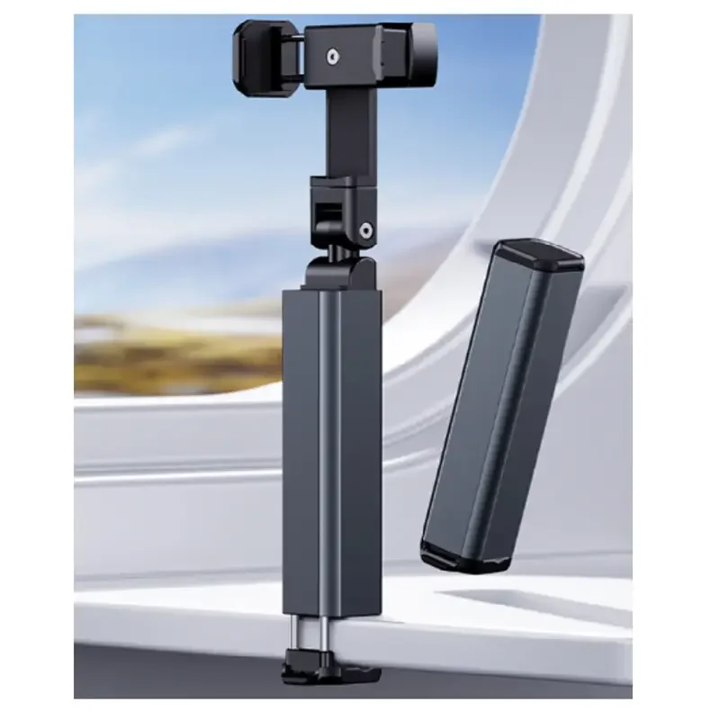 

Stowable Airplane Mobile Phone Holder Travel Portable 360 Rotation Free Hand Aluminum Alloy Desk Railway Smartphone Mount