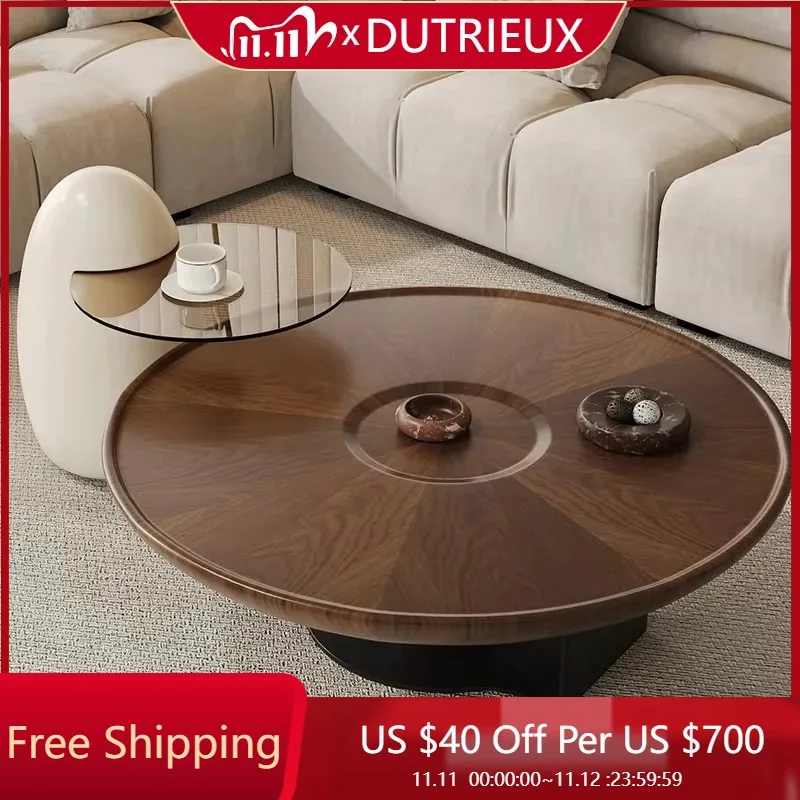 

Round Luxury Coffee Table Glamour Minimalist Modern Design Creative Coffee Table Wooden Room Decor Mesa Auxiliar Salon Furniture