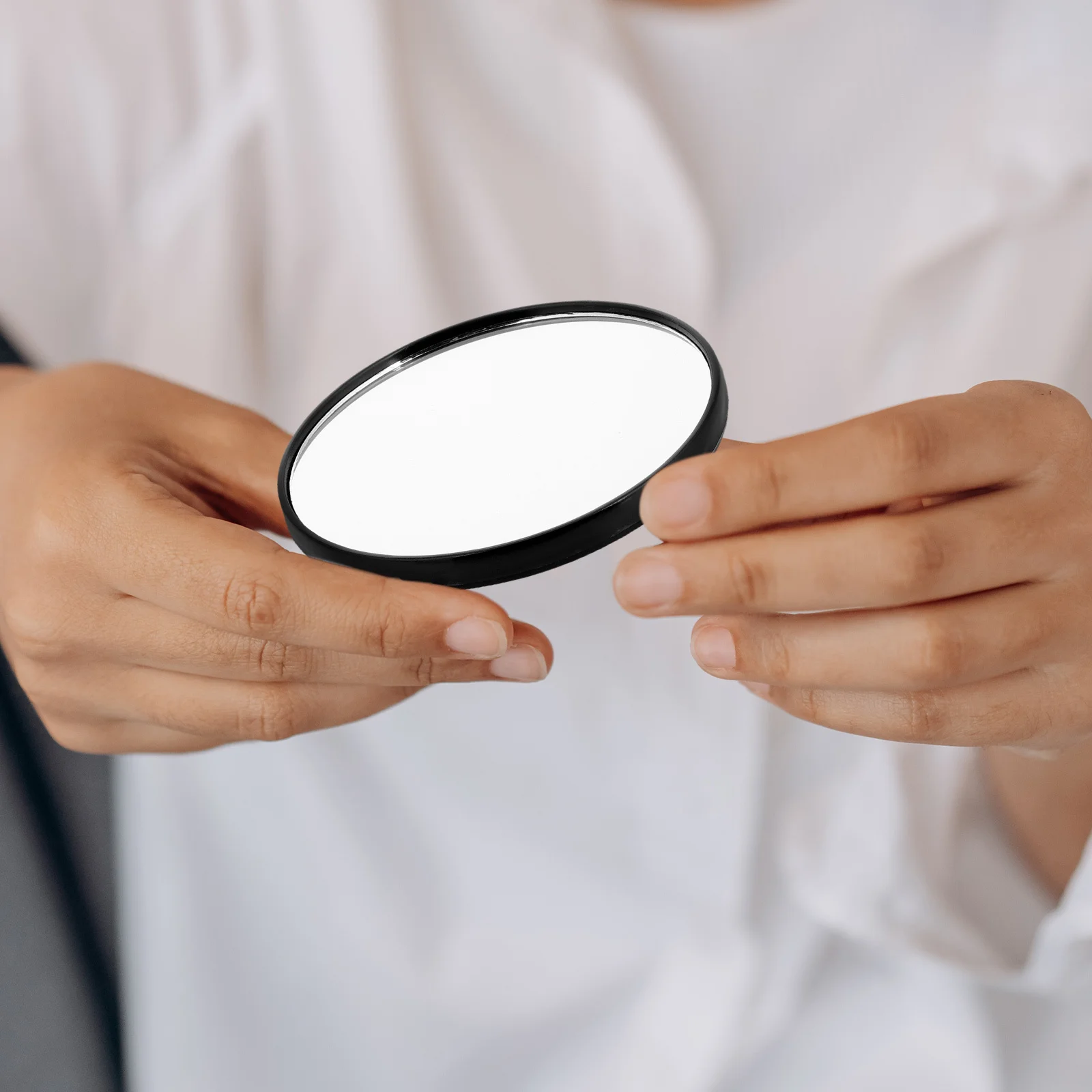 3Pcs Portable Black Compact Makeup Mirror 5x Magnification Travel Vanity Round Small Clear Mirror Makeup