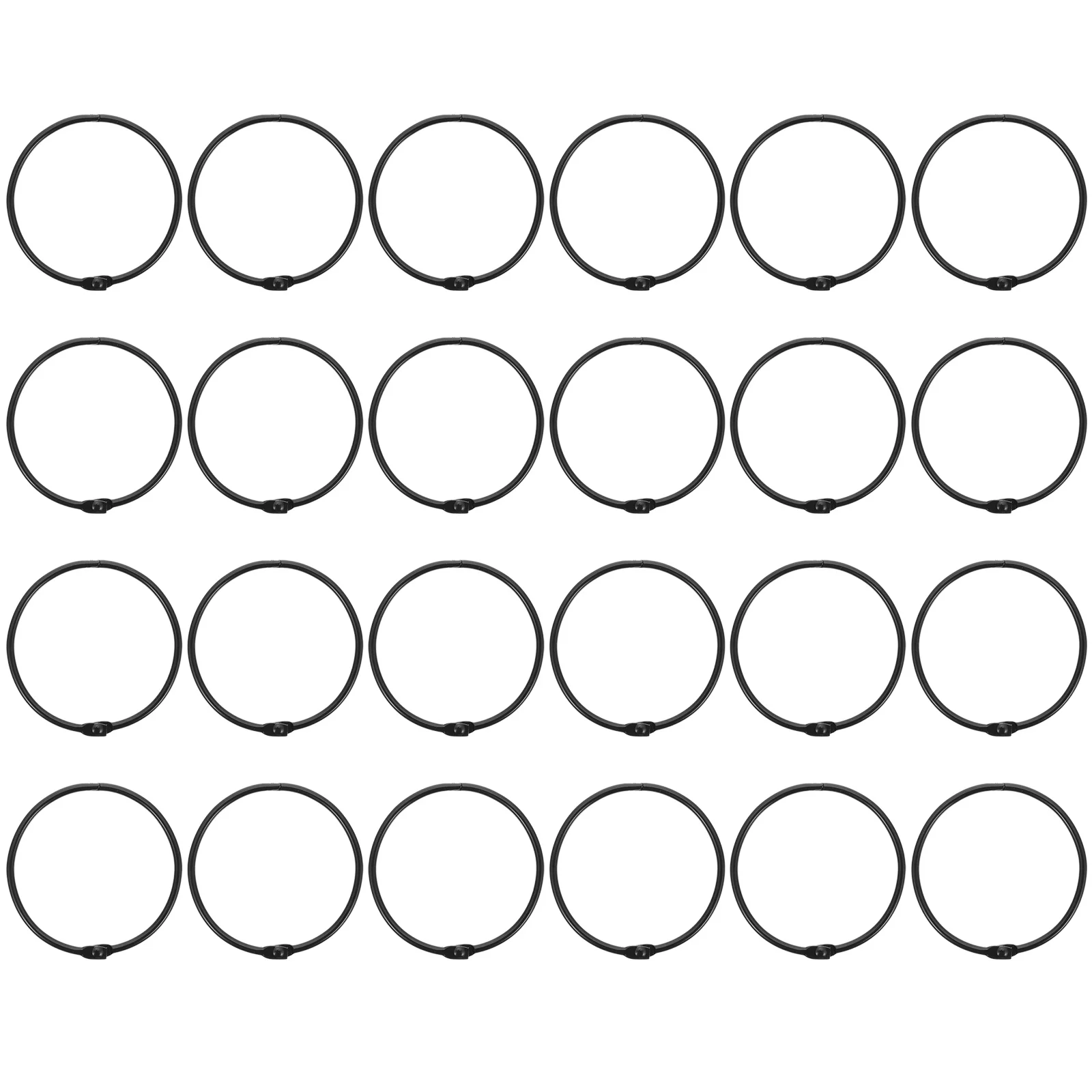 24 قطعة حلقات ستائر دائرية معدنية ألوان كلاسيكية نمط مطوي لا نتوءات آمنة للاستخدام حلقات تعليق الستارة الدائرية #4