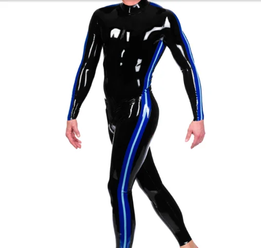 

100%Latex Rubber Black Jumpsuit racing uniform role playing party hand customized 0.4mm XS-XXL Special occasion