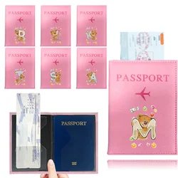 1pcs Passport Cover Bear Letter Series Waterproof Case for Passport Business Credit Card Documents Holder Protective Case Pouch