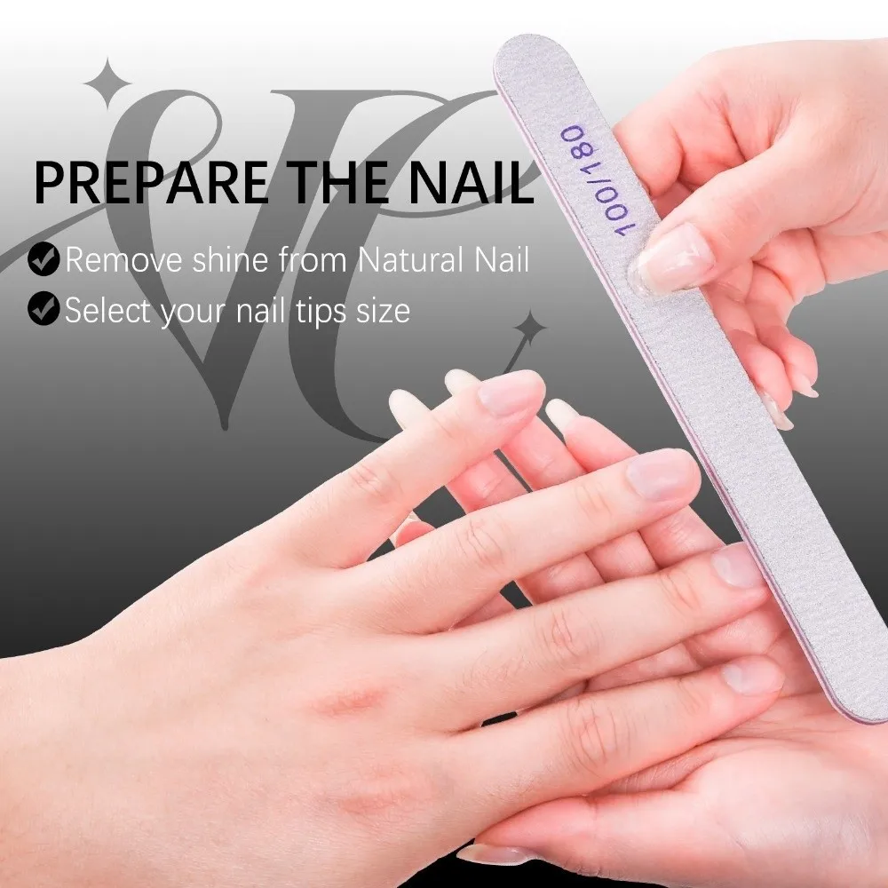 

150Pcs Transparent False Nail Full Cover 15 Sizes Artificial Nails Tips Quick Building Smart French Line Builder Mold