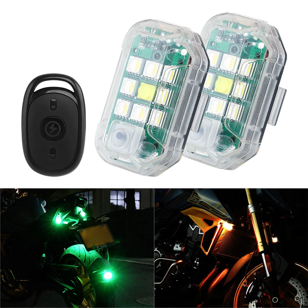 LED Flash Light Motorcycle Strobe Warning light Wireless Remote Control Led Indicator Bike Taillight Anti-collision Brake light