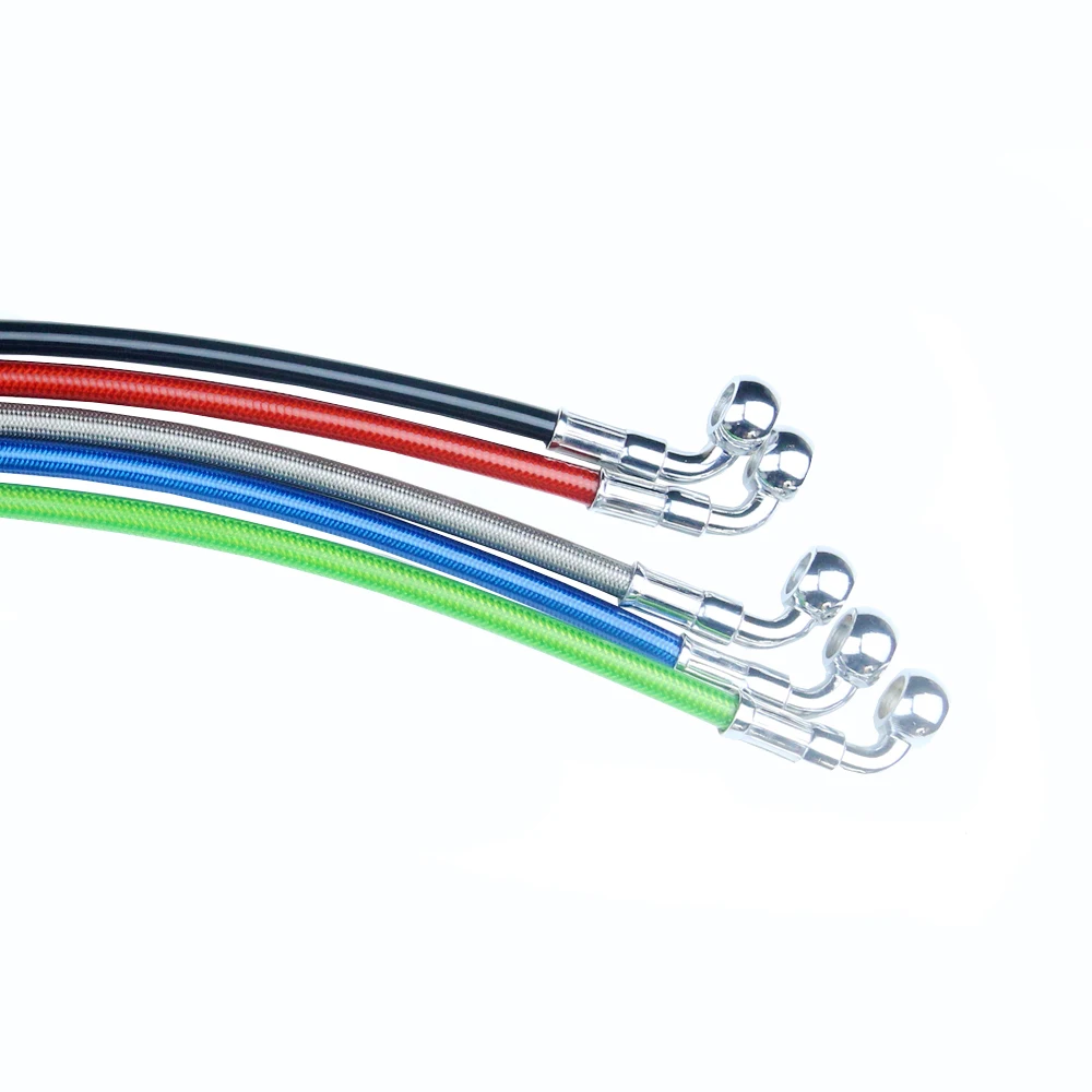 Motorcycle Brake Hose Braided Steel Hydraulic Reinforce Brake line Clutch Oil Hose Tube 400 To 2200mm 90-28 degree