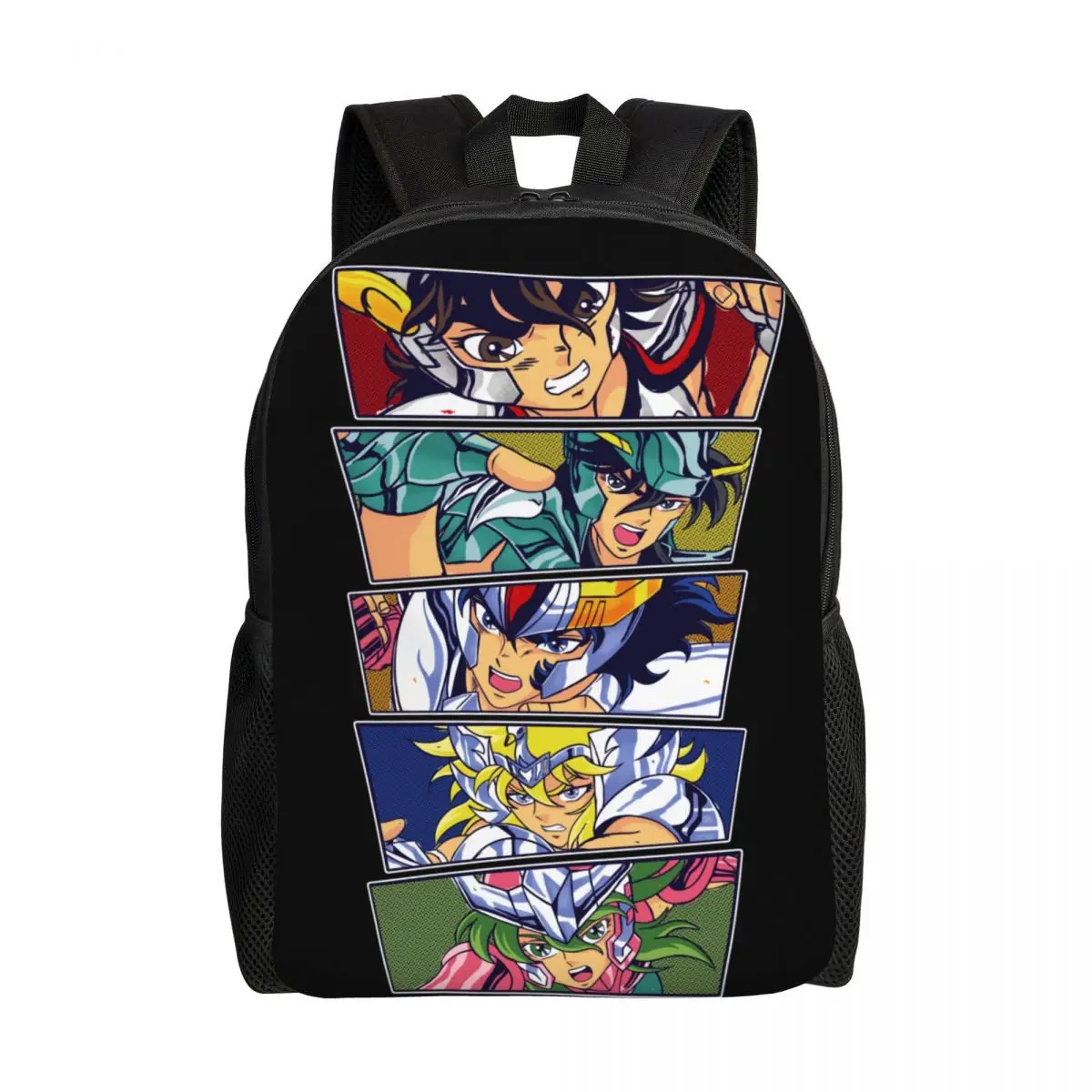 Custom Saint Seiya Laptop Backpack Women Men Basic Bookbag for School College Students Knights Of The Zodiac Cartoon Manga Bags