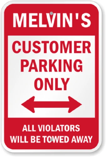 Custom Customer Parking Sign Your Wording Weatherproof Aluminum 8