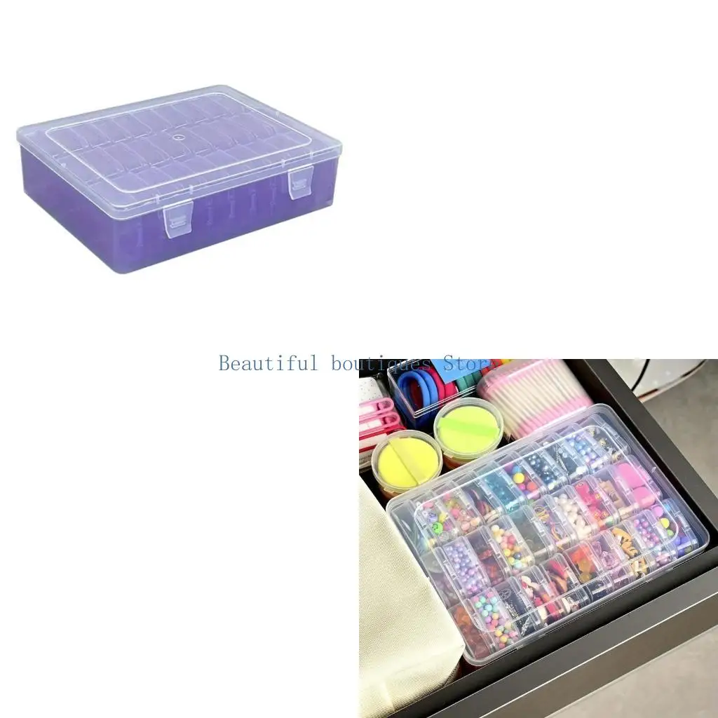 

U4LF модный компактный дизайн 30 сеток прозрачный ящик для хранения портативный для ювелирных бусин и офисных принадлежностей