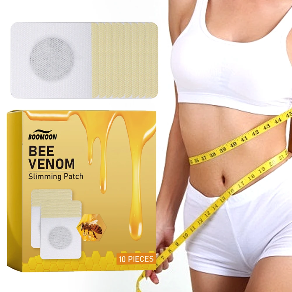 90Pcs Bee Venom Patches Fast Burning Fat Honeybee Venom Drainage Patches Improve Stomach Belly Slimming Patch for Female Male